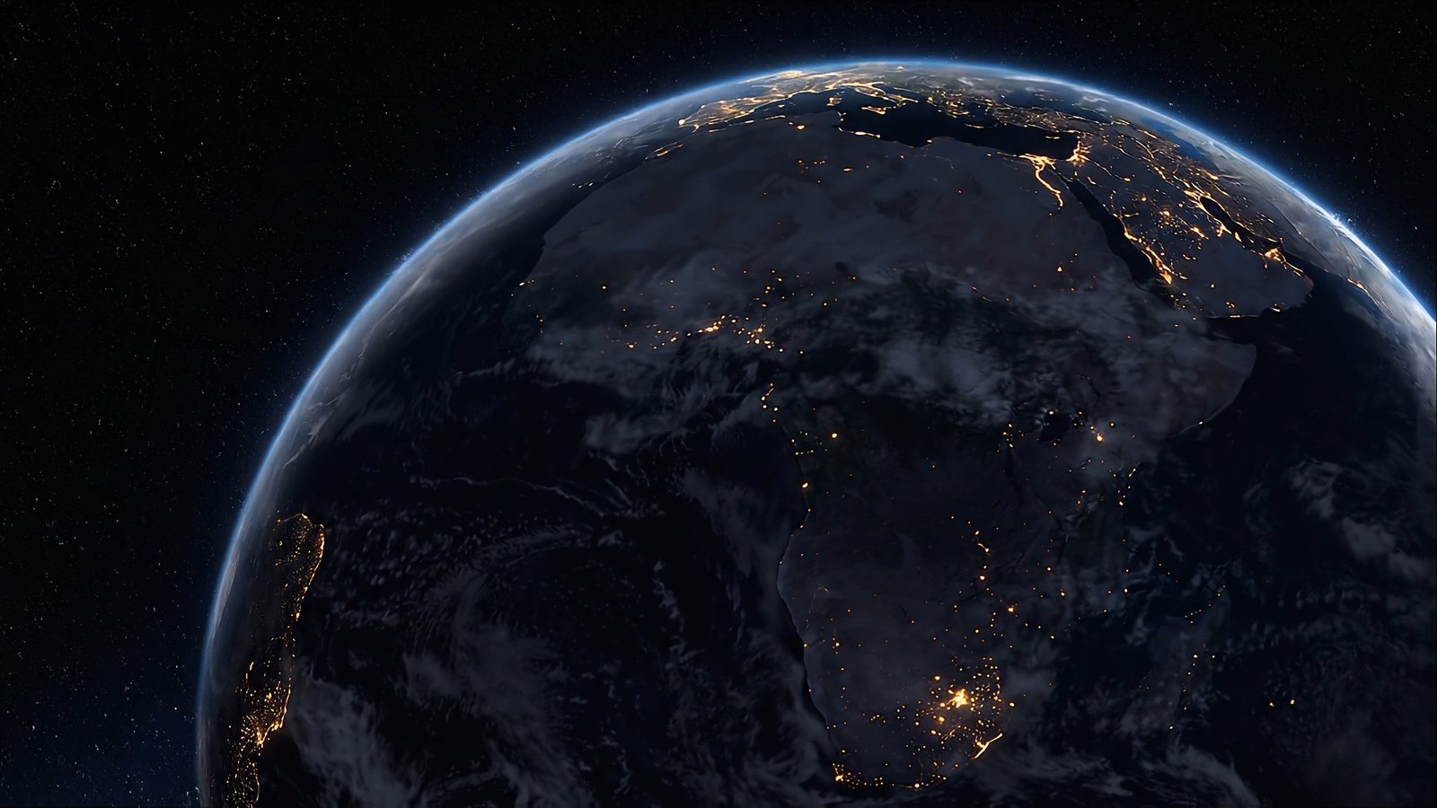 Night view of Earth centered on Africa