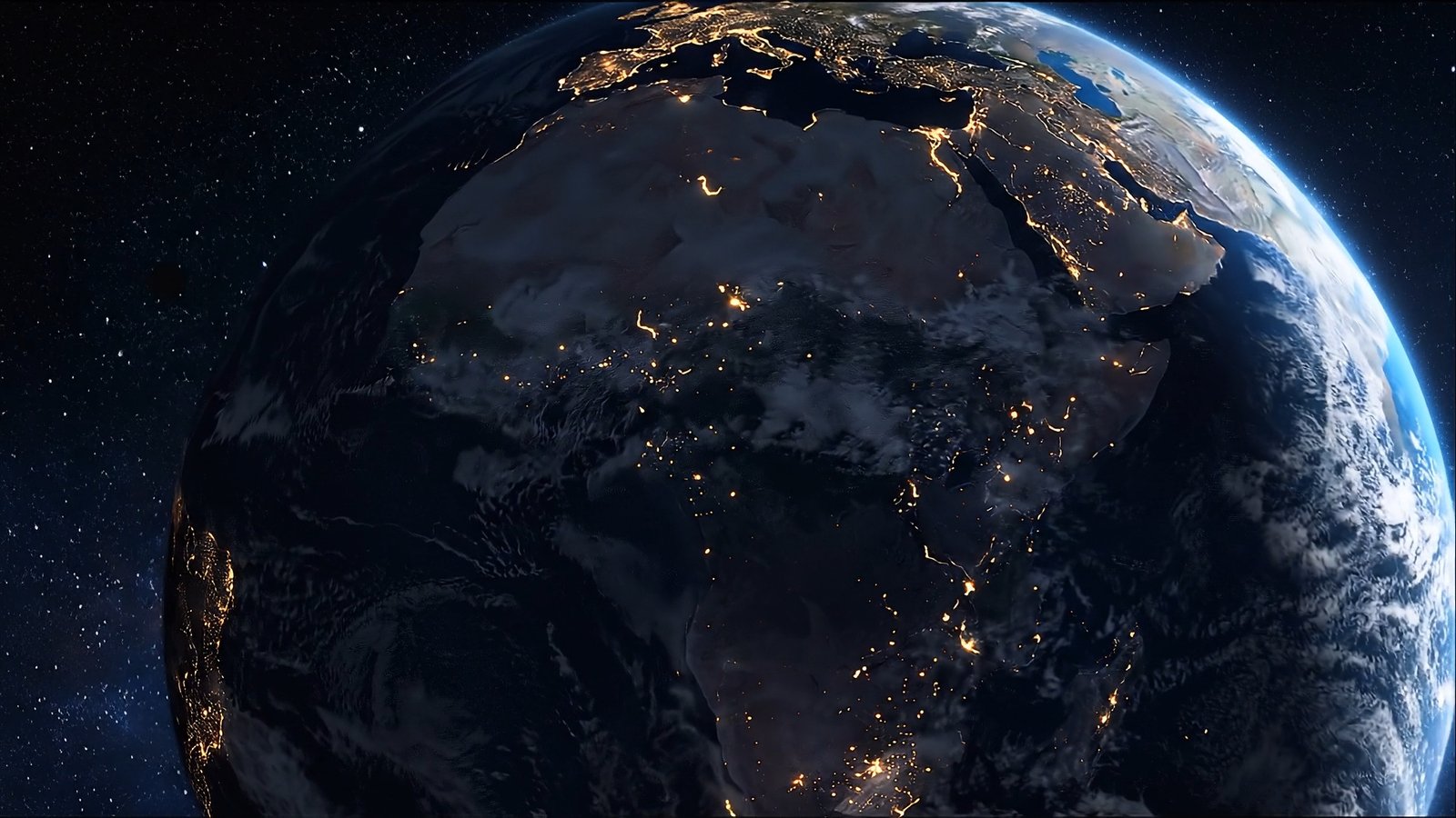 Earth at night focusing on Africa